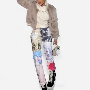 Colorful one of a kind hand dyed graphic jeans size: 26